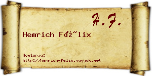 Hemrich Félix névjegykártya